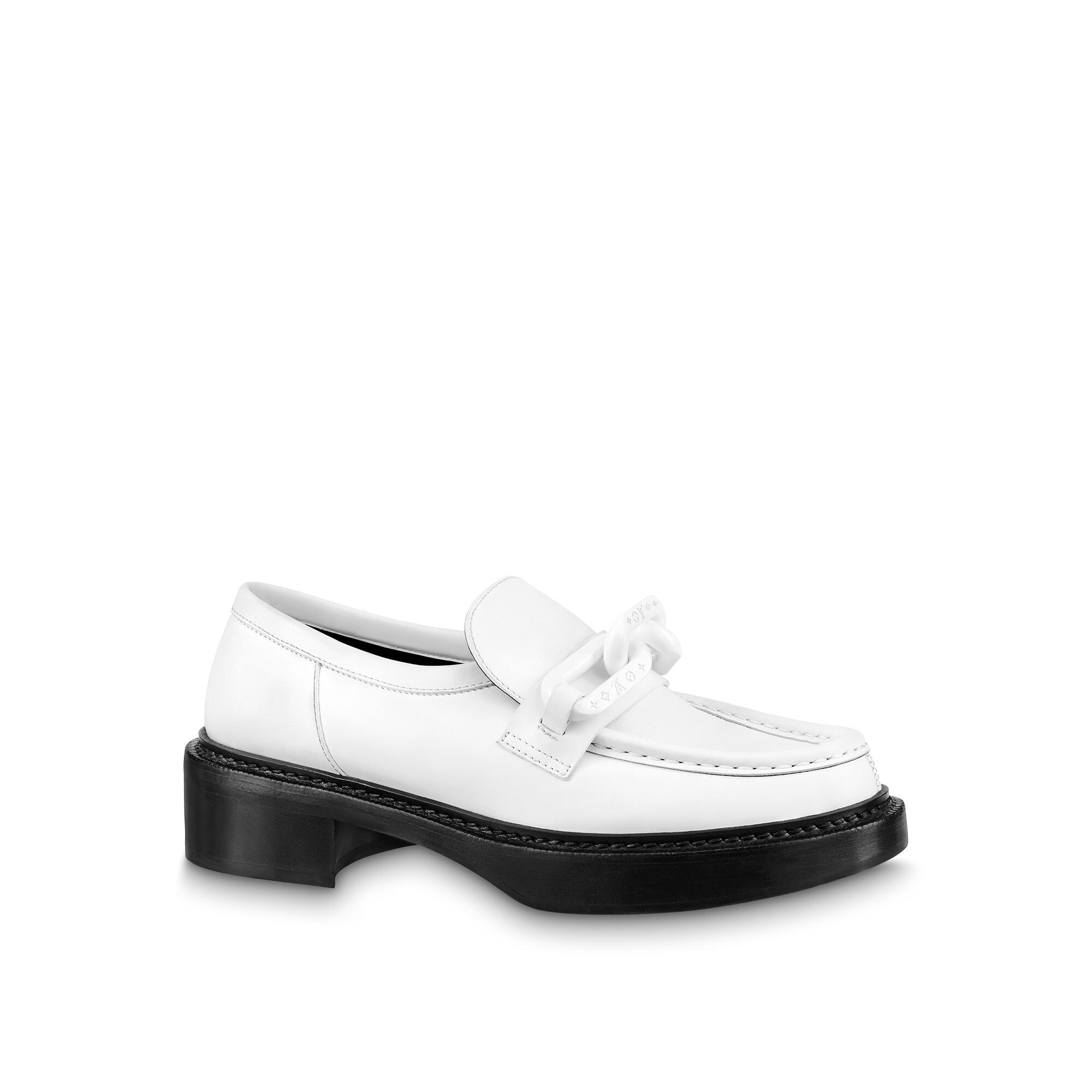 white louis vuitton loafers