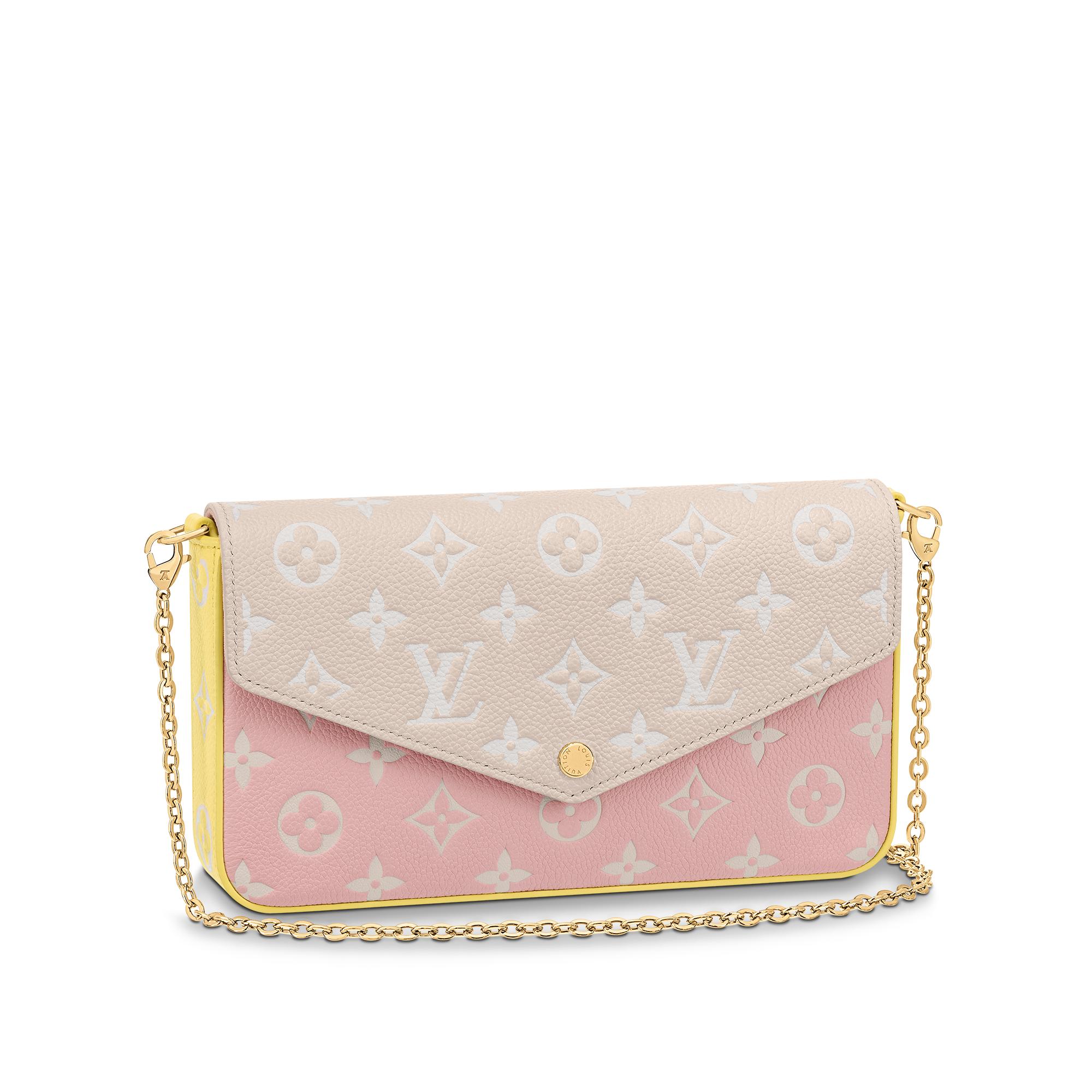 louis vuitton pink and yellow purse