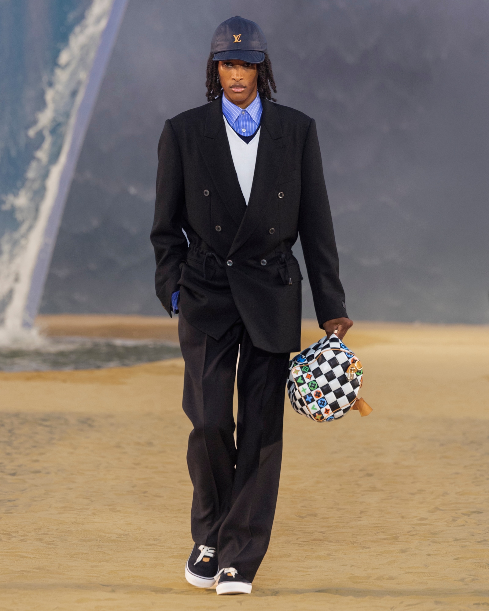 Louis Vuitton Spring Summer 2027 black double breasted tailoring