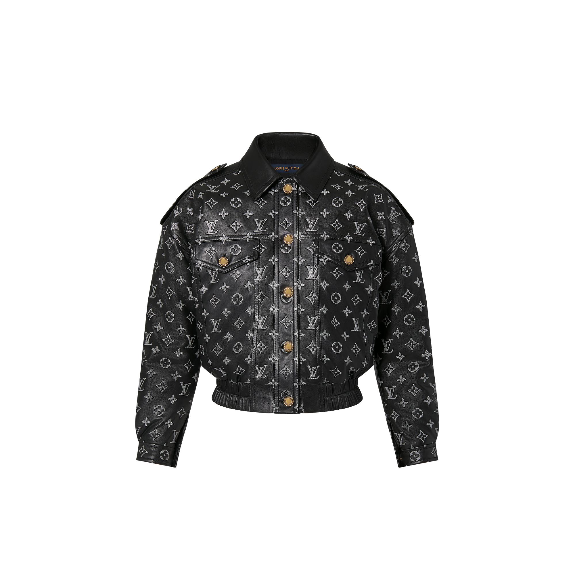Embossed Monogram Leather Jacket 