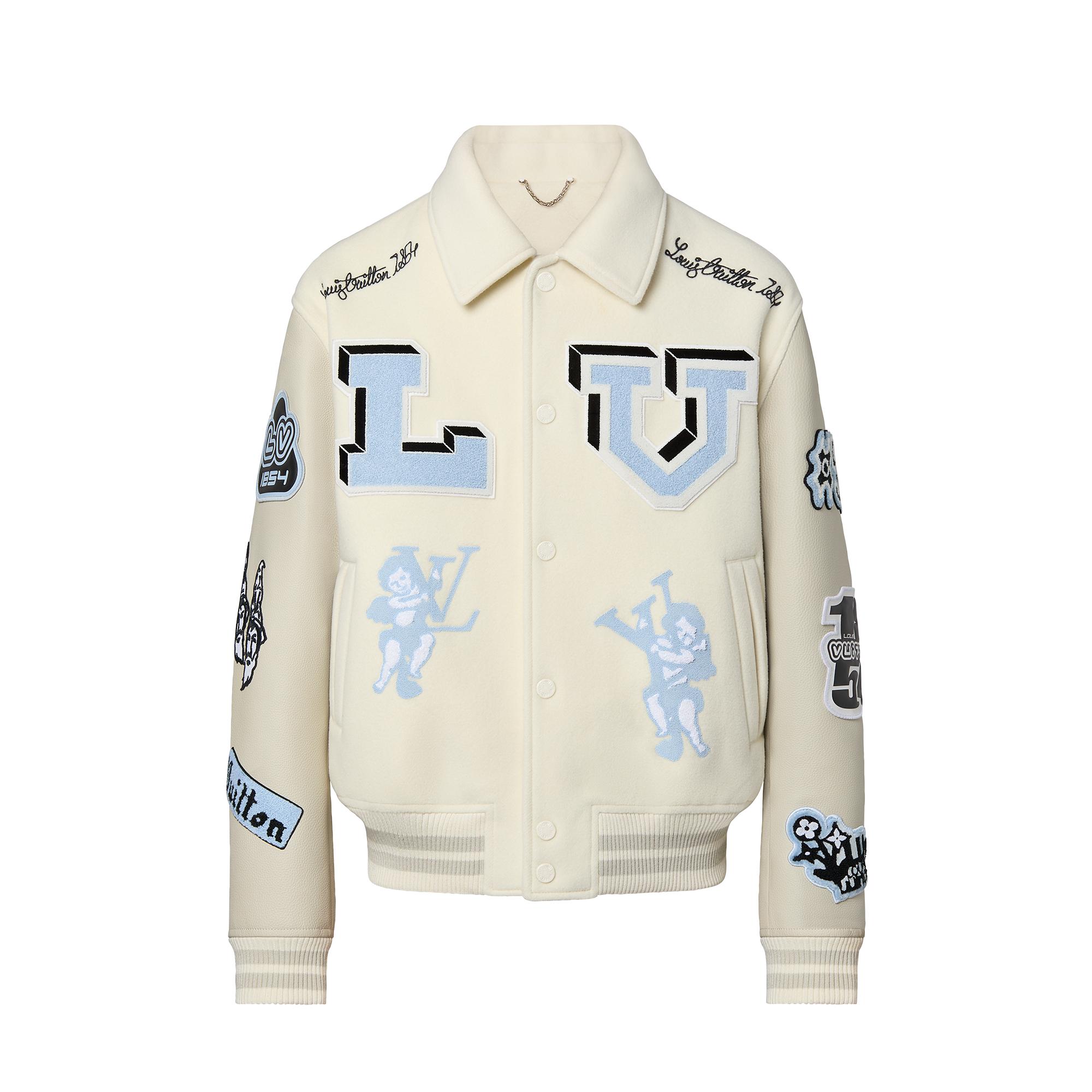 Multi-Patches Mixed Leather Varsity 