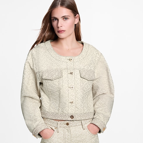 Women - 3D Monogram Denim Jacket Women Ready-to-Wear Coats and Jackets | LOUIS VUITTON (Product zoom)