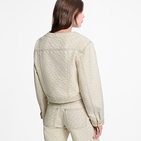 Women - 3D Monogram Denim Jacket Women Ready-to-Wear Coats and Jackets | LOUIS VUITTON (Product zoom)