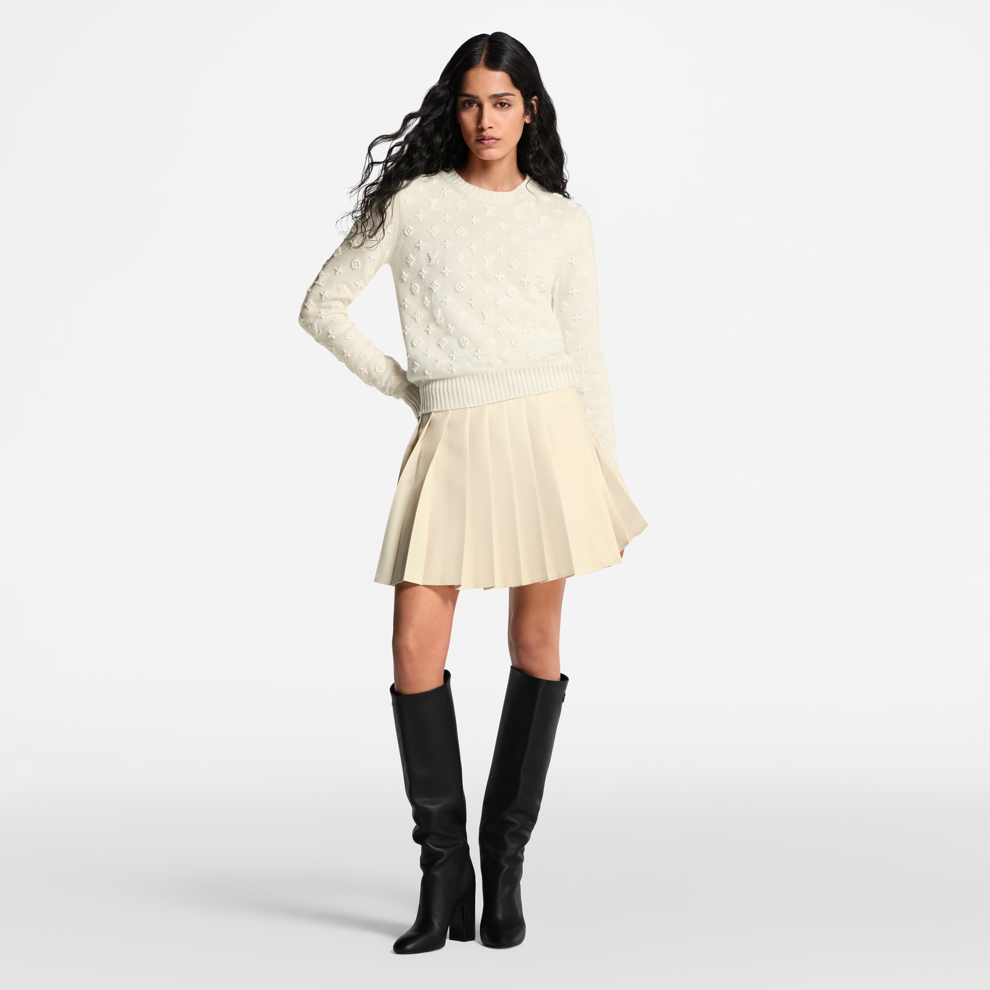 Women - 3D Monogram Knit Jumper  Women Ready-to-Wear Knitwear | LOUIS VUITTON (Product zoom)