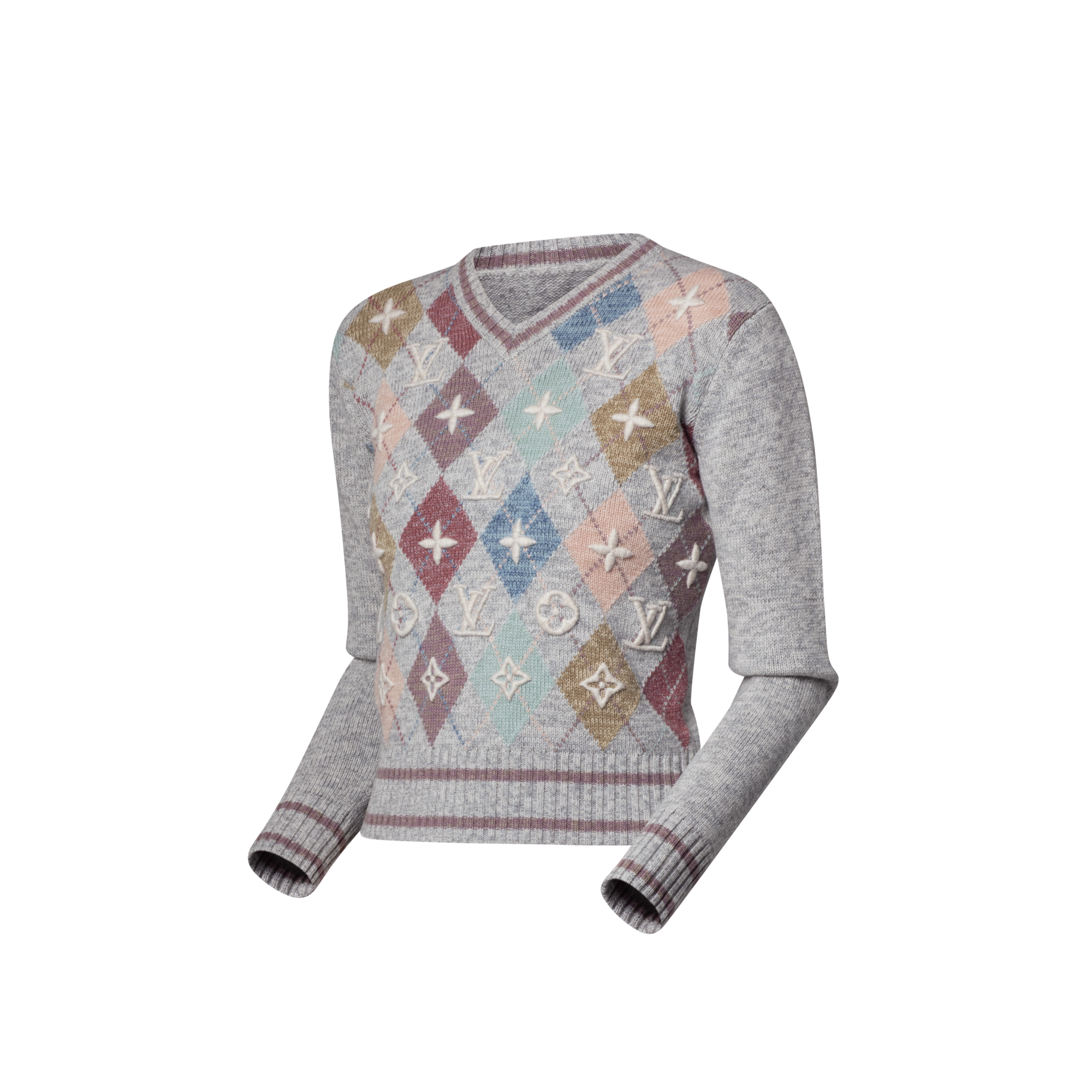 Women - 3D Signature Argyle Jumper  Women Ready-to-Wear Knitwear | LOUIS VUITTON (Product zoom)