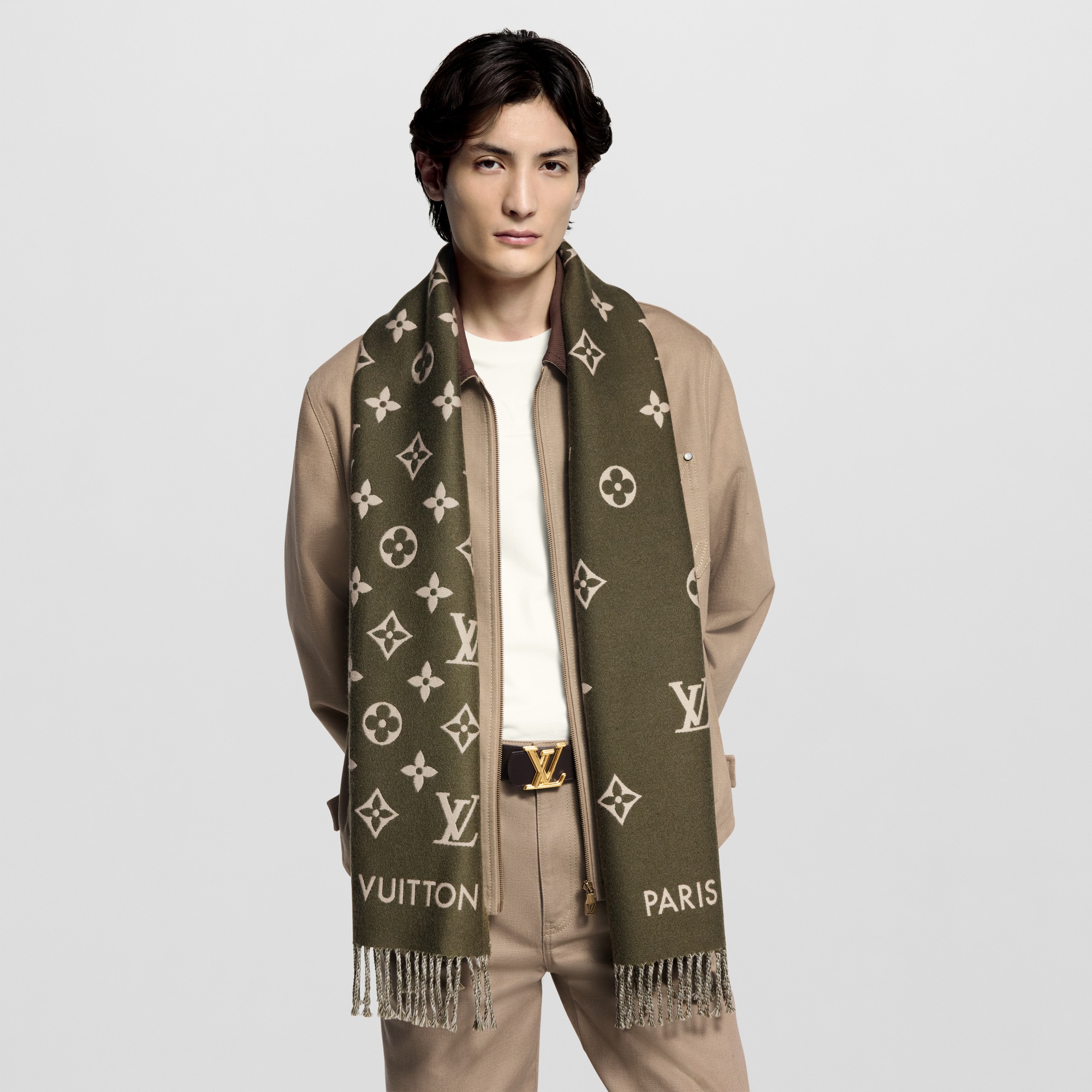 Men - All About Monogram Scarf S00 Men Accessories Scarves | LOUIS VUITTON (Product zoom)