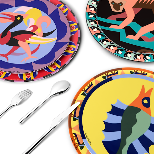 Trunks, Travel and Home - Animali Fantastici Set of 6 Dinner Plates Trunks, Travel and Home Home and Art of Dining Art of Dining | LOUIS VUITTON (Product zoom)