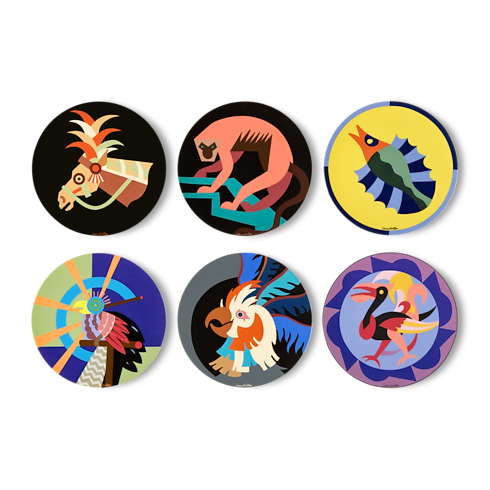 Trunks, Travel and Home - Animali Fantastici Set of 6 Dinner Plates Trunks, Travel and Home Home and Art of Dining Art of Dining | LOUIS VUITTON (Product zoom)
