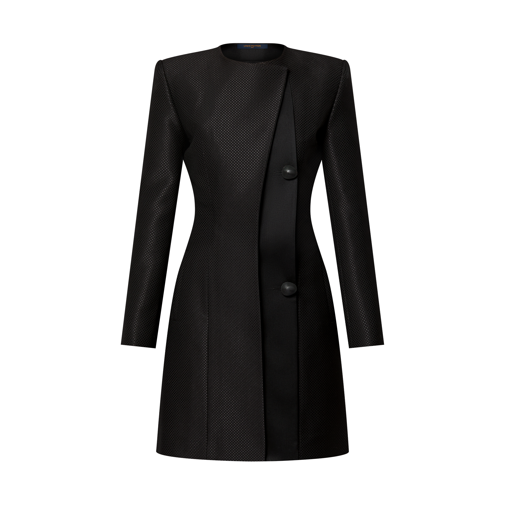Asymmetrical Diamond Twill Coat - Luxury Black | LOUIS VUITTON