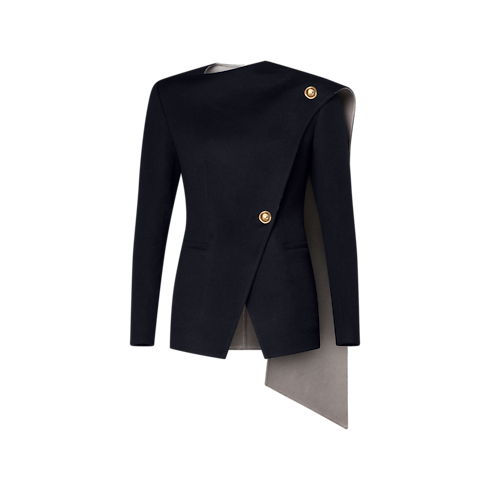 Women - Asymmetrical Scarf Jacket Women Ready-to-Wear Coats and Jackets | LOUIS VUITTON (Product zoom)