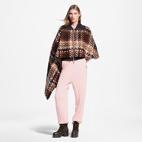 Women - Asymmetrical Tartan Tweed Cape Coat Women Ready-to-Wear Coats and Jackets | LOUIS VUITTON (Product zoom)