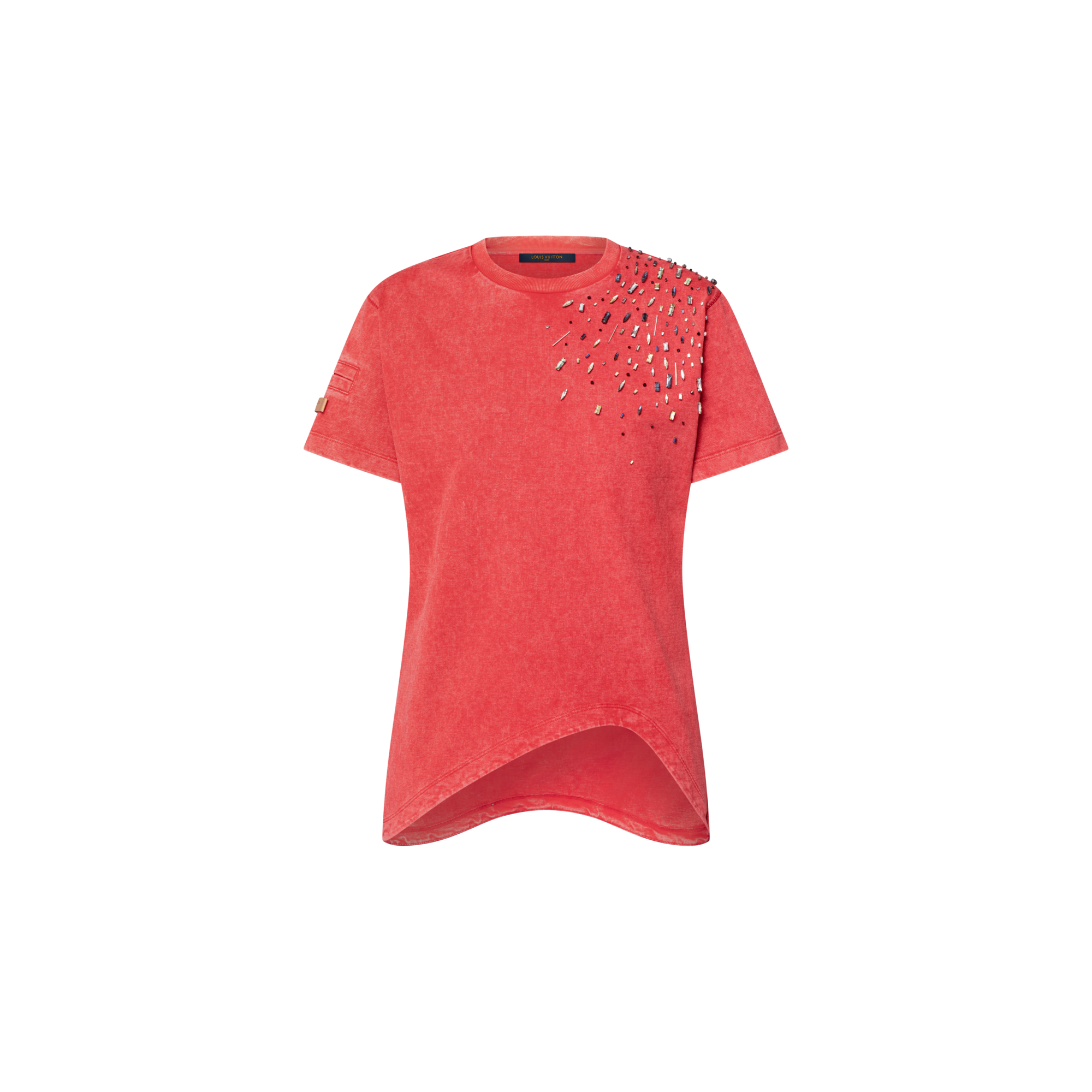 Women - Bead Accent Curve Hem T-Shirt  Women Ready-to-Wear Tops | LOUIS VUITTON (Product zoom)