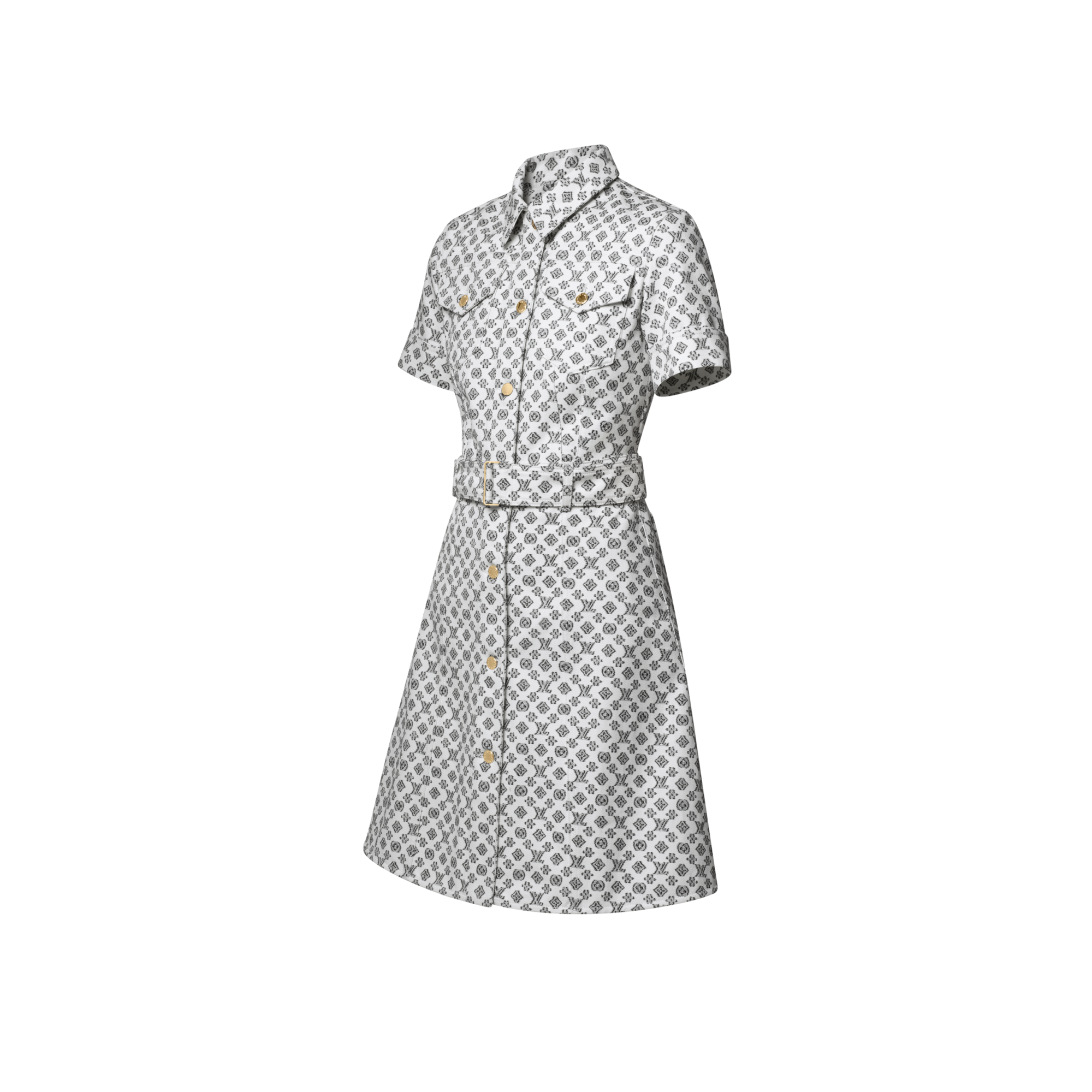 Women - Blurry Monogram Shirt Dress  Women Ready-to-Wear Dresses | LOUIS VUITTON (Product zoom)