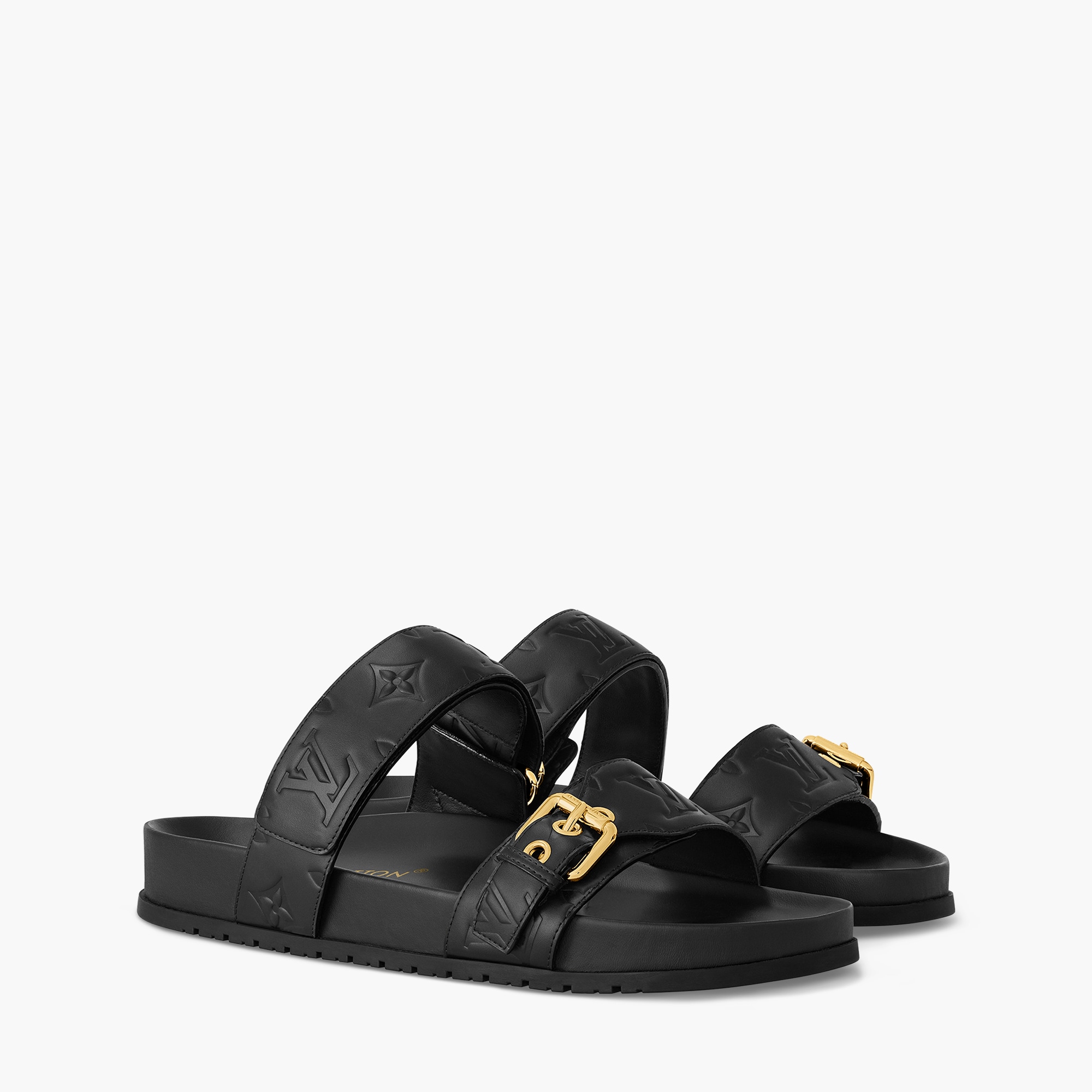 Bom Dia Flat Comfort Mules Luxury Black LOUIS VUITTON