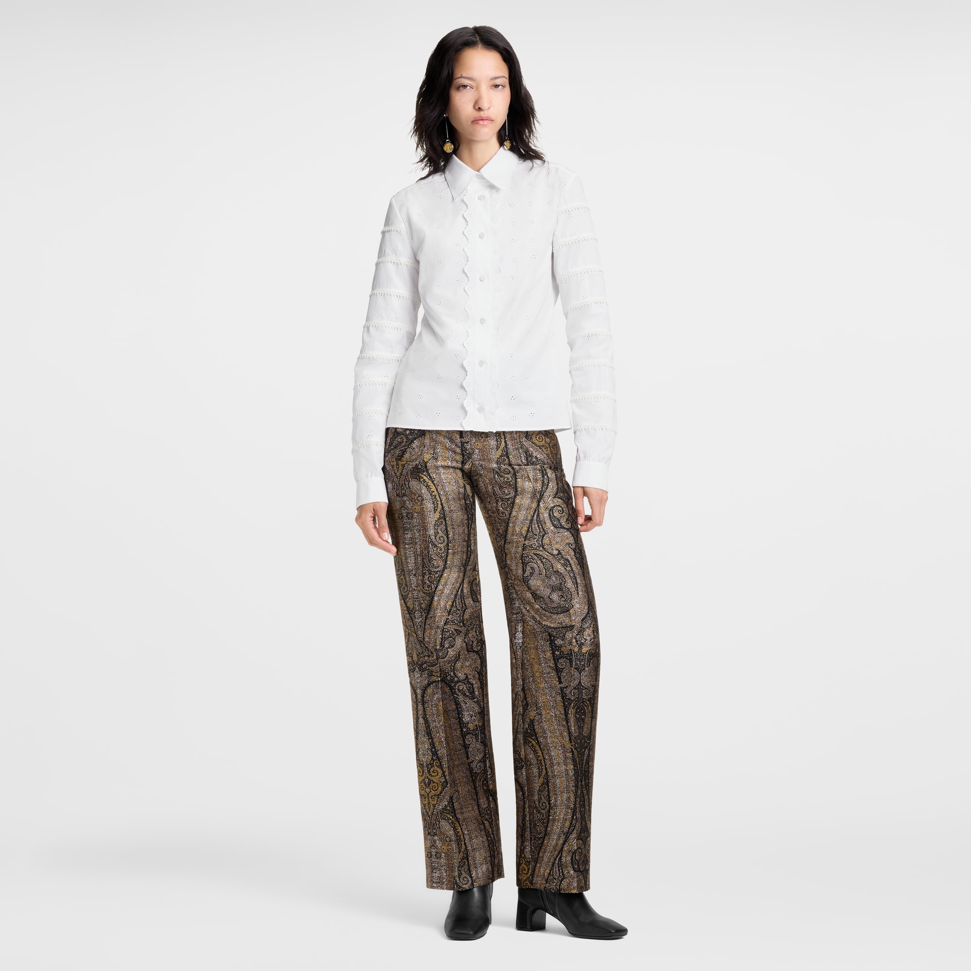 Women - Broderie Anglaise Shirt  Women Ready-to-Wear Tops | LOUIS VUITTON (Product zoom)