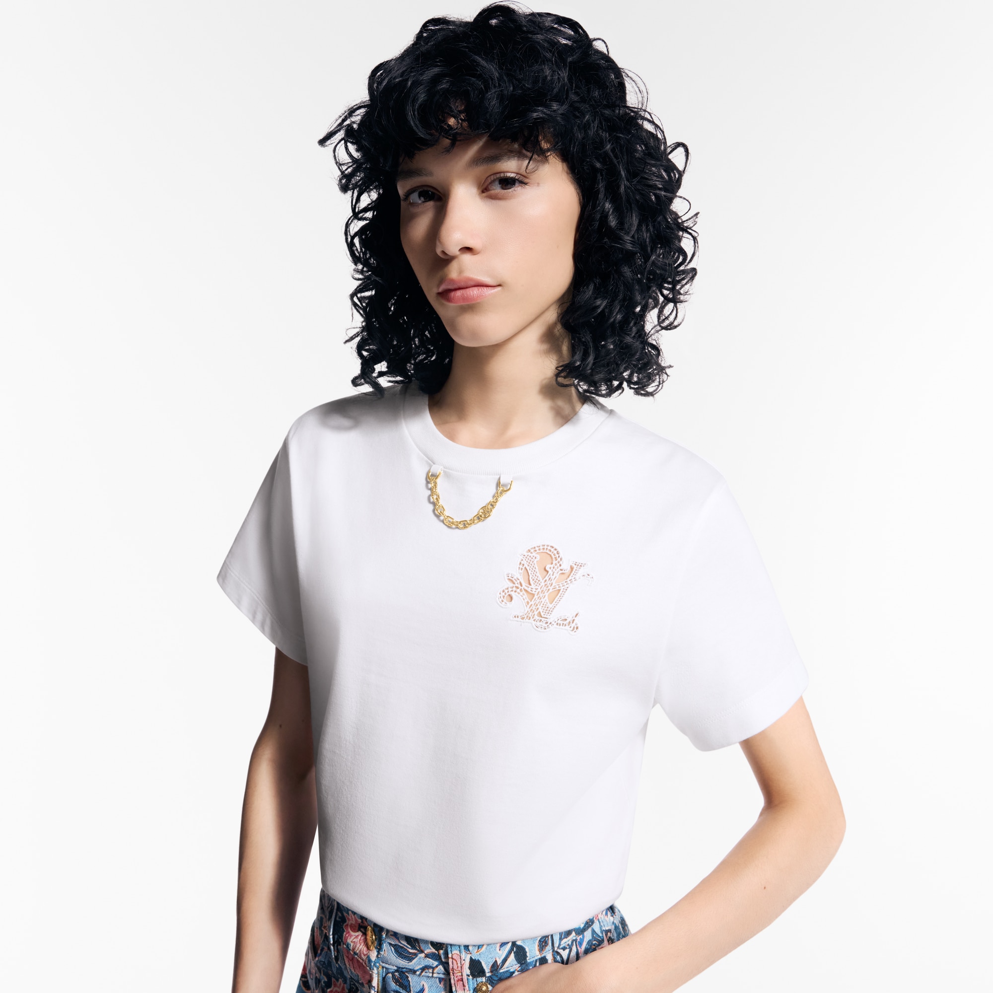 Women - Broderie LV T-Shirt  Women Ready-to-Wear Tops | LOUIS VUITTON (Product zoom)