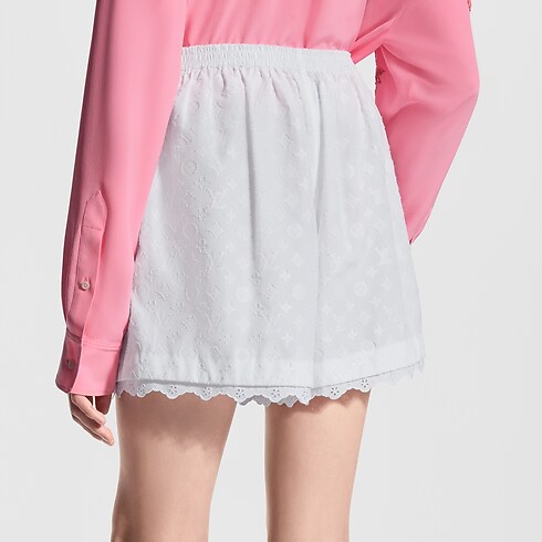 Women - Broderie Trim Shorts Women Ready-to-Wear Skirts and Shorts | LOUIS VUITTON (Product zoom)