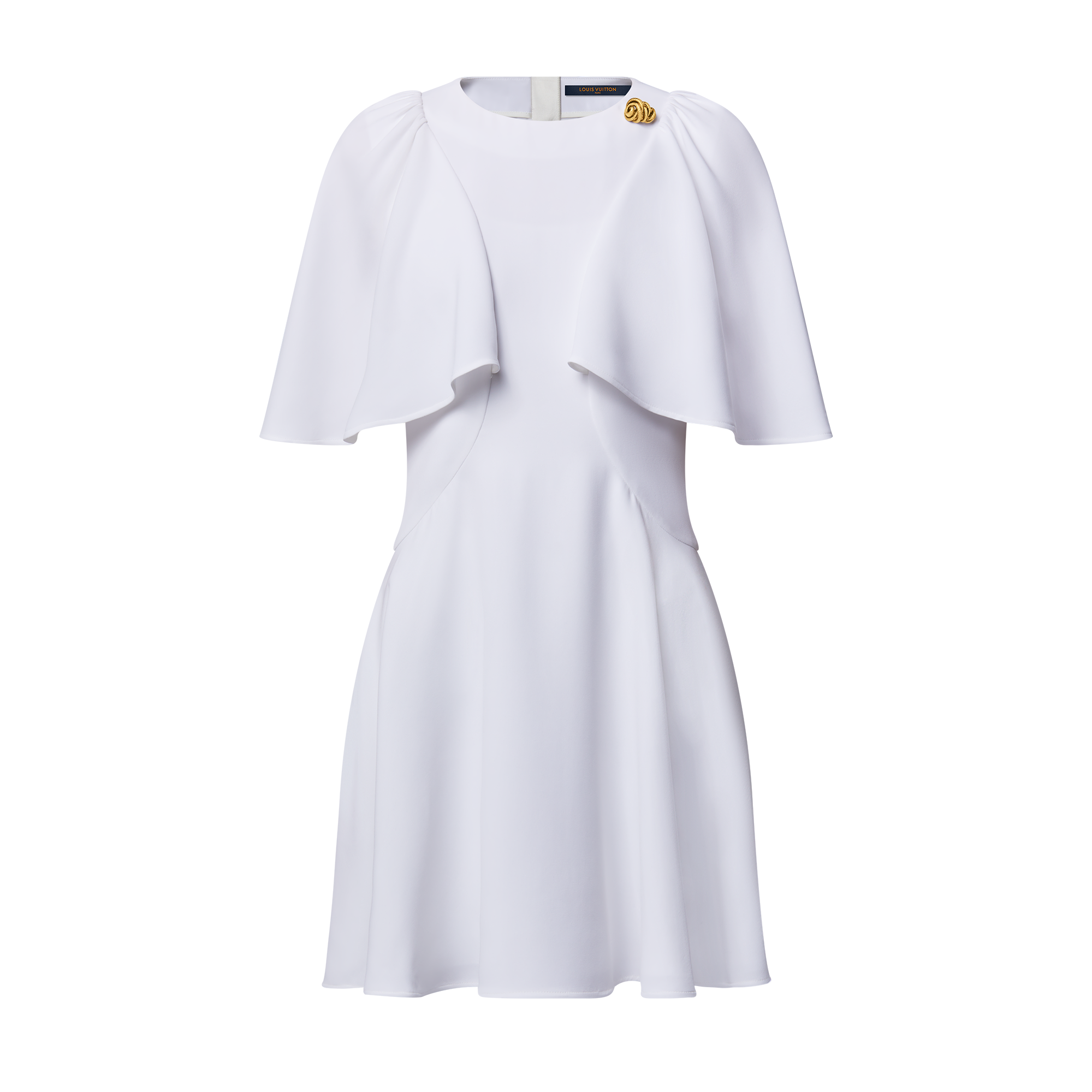 Butterfly Sleeve Mini Dress Luxury White LOUIS VUITTON