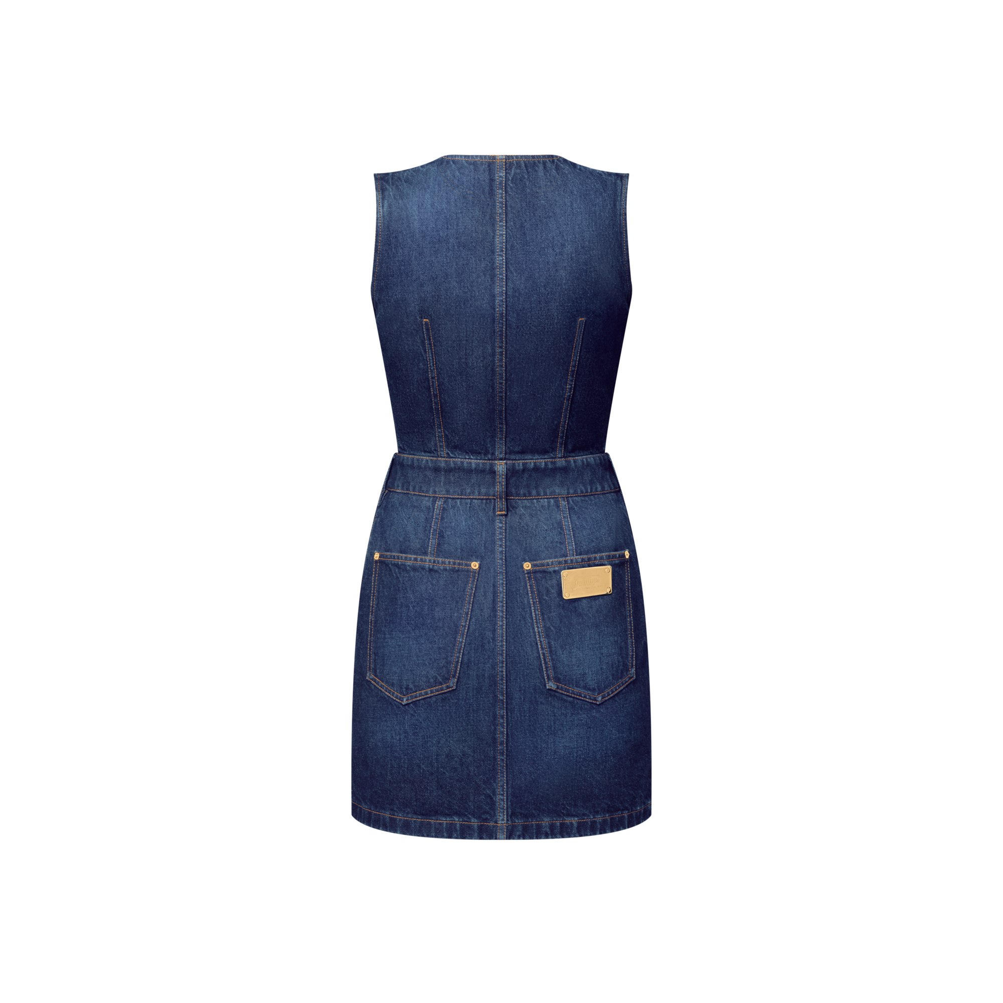 Women - Button Front Washed Denim Dress  Women Ready-to-Wear Dresses | LOUIS VUITTON (Product zoom)