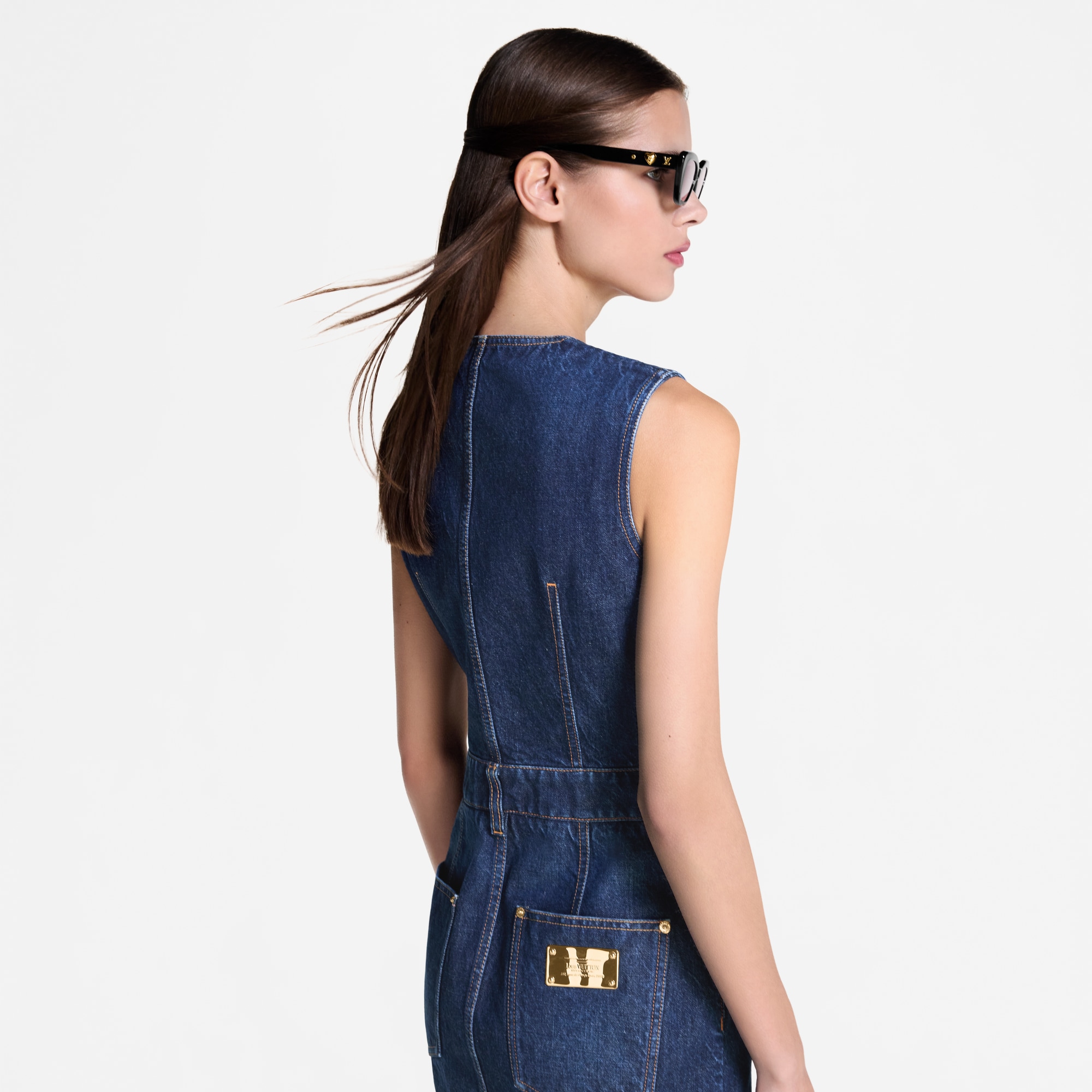 Women - Button Front Washed Denim Dress  Women Ready-to-Wear Dresses | LOUIS VUITTON (Product zoom)