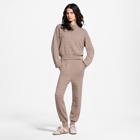 Women - Cable-Knit Jogging Trousers Women Ready-to-Wear Knitwear | LOUIS VUITTON (Product zoom)