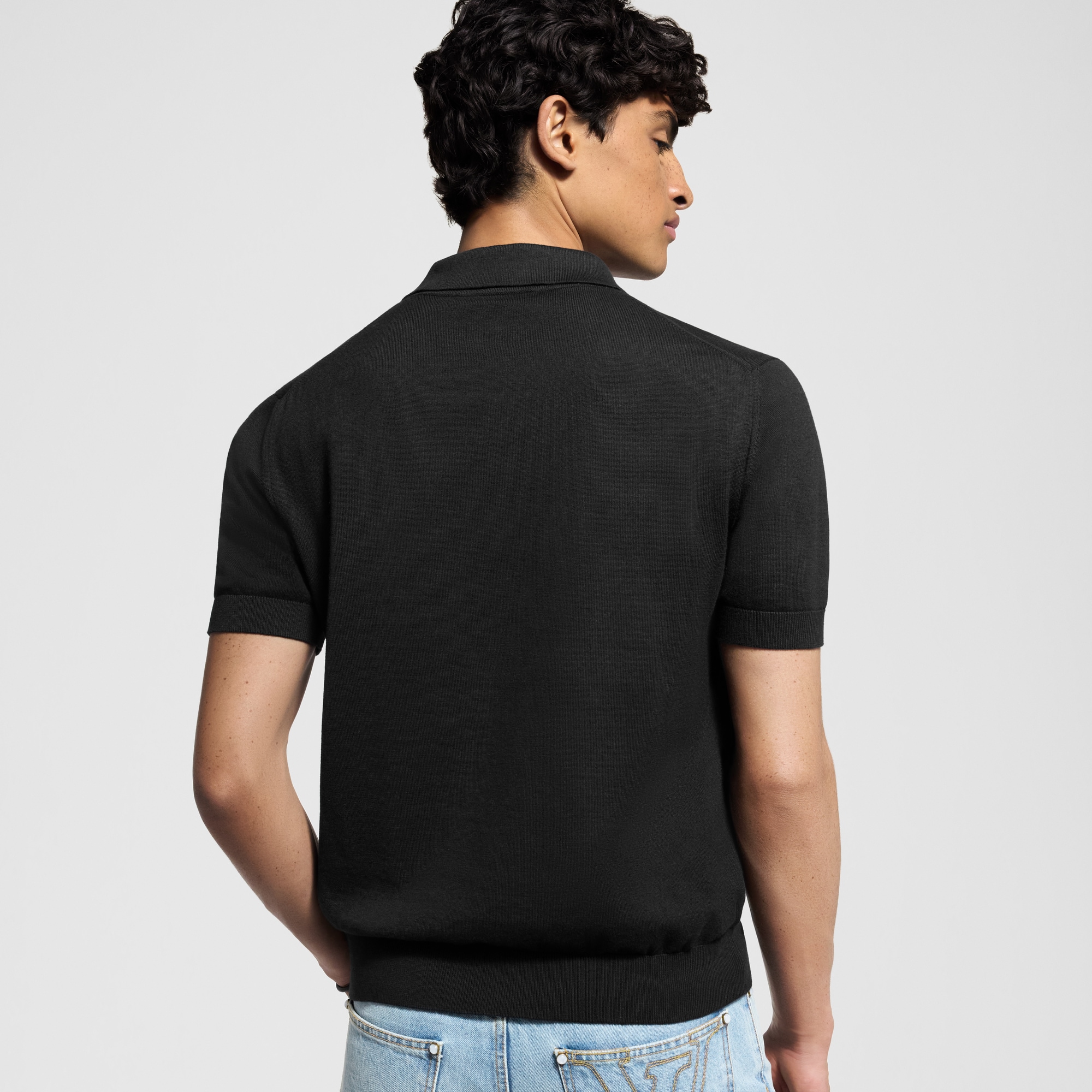 Men - Cashmere and Cotton-Blend Short-Sleeved Polo  Men Ready-to-Wear T-Shirts and Polos | LOUIS VUITTON (Product zoom)