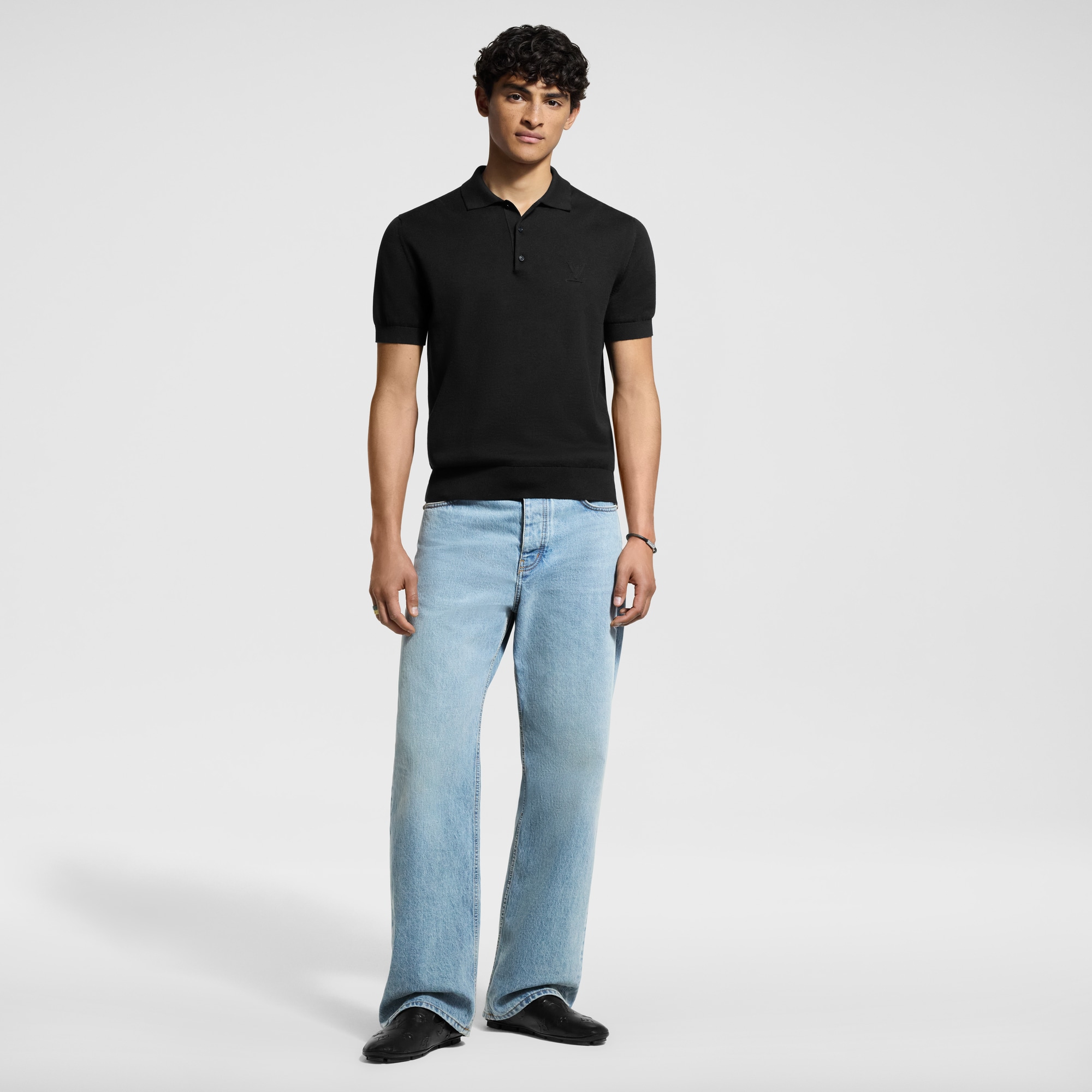 Men - Cashmere and Cotton-Blend Short-Sleeved Polo  Men Ready-to-Wear T-Shirts and Polos | LOUIS VUITTON (Product zoom)