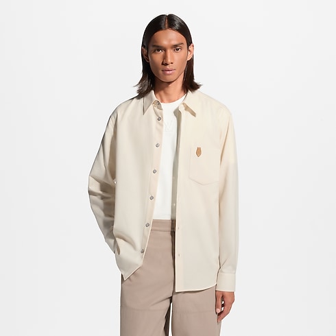 Men - Cashmere Cotton Long-Sleeved Flannel Shirt Men Ready-to-Wear All Ready-to-Wear | LOUIS VUITTON (Product zoom)