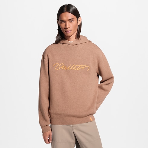 Men - Cashmere Hoodie With VVN Signature Men Ready-to-Wear Knitwear and Sweatshirts | LOUIS VUITTON (Product zoom)