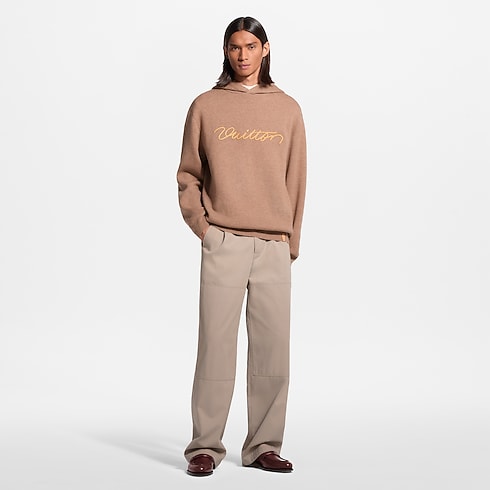Men - Cashmere Hoodie With VVN Signature Men Ready-to-Wear Knitwear and Sweatshirts | LOUIS VUITTON (Product zoom)