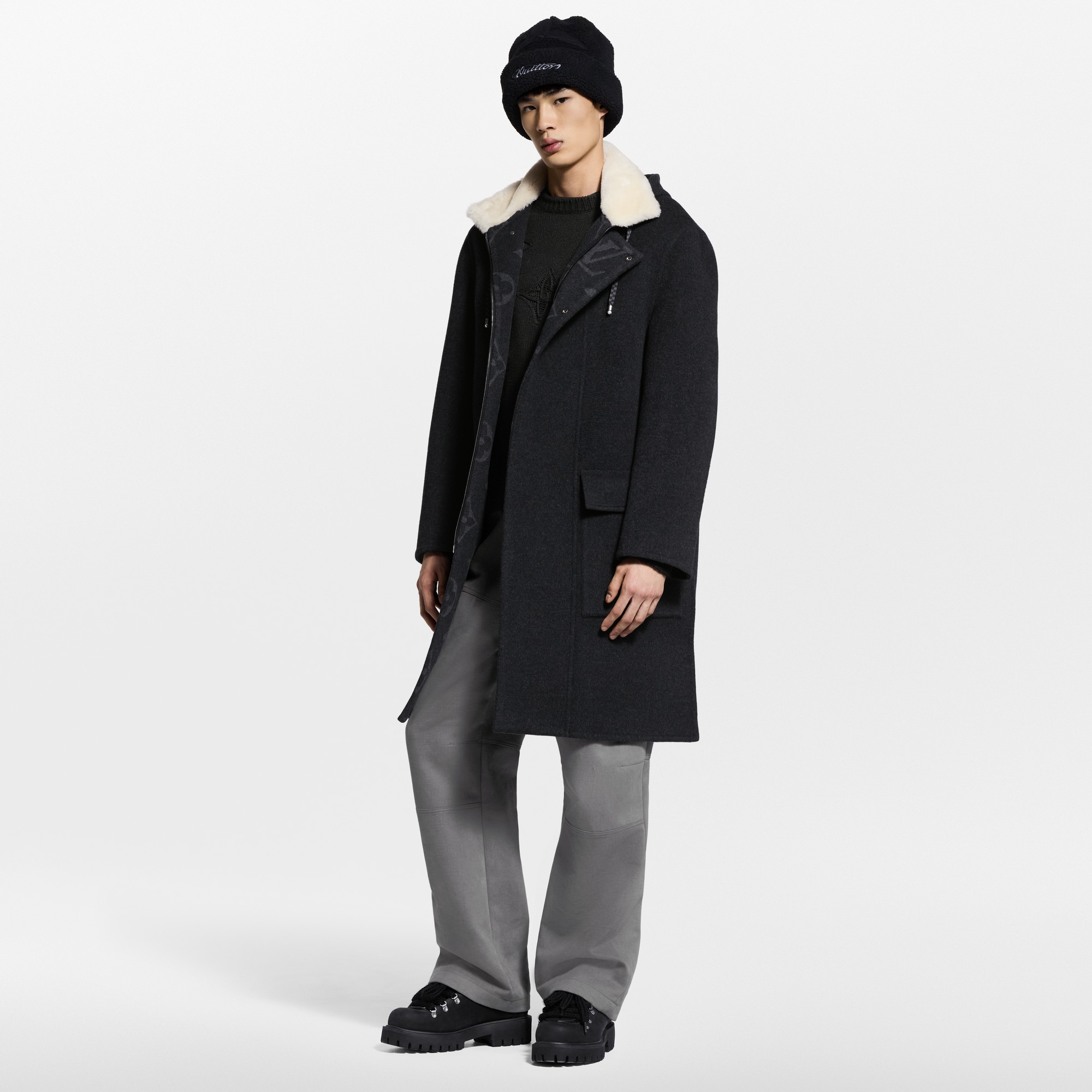 Men - Cashmere-Silk Blend Double Face Coat  Men Ready-to-Wear Outerwear and Coats | LOUIS VUITTON (Product zoom)