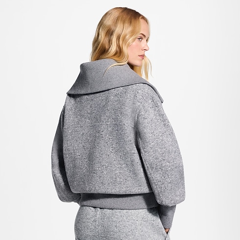 Women - Cashmere Zip-Up Jacket Women Ready-to-Wear T-shirts and Sweatshirts | LOUIS VUITTON (Product zoom)