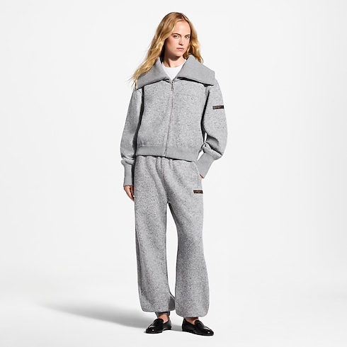 Women - Cashmere Zip-Up Jacket Women Ready-to-Wear T-shirts and Sweatshirts | LOUIS VUITTON (Product zoom)