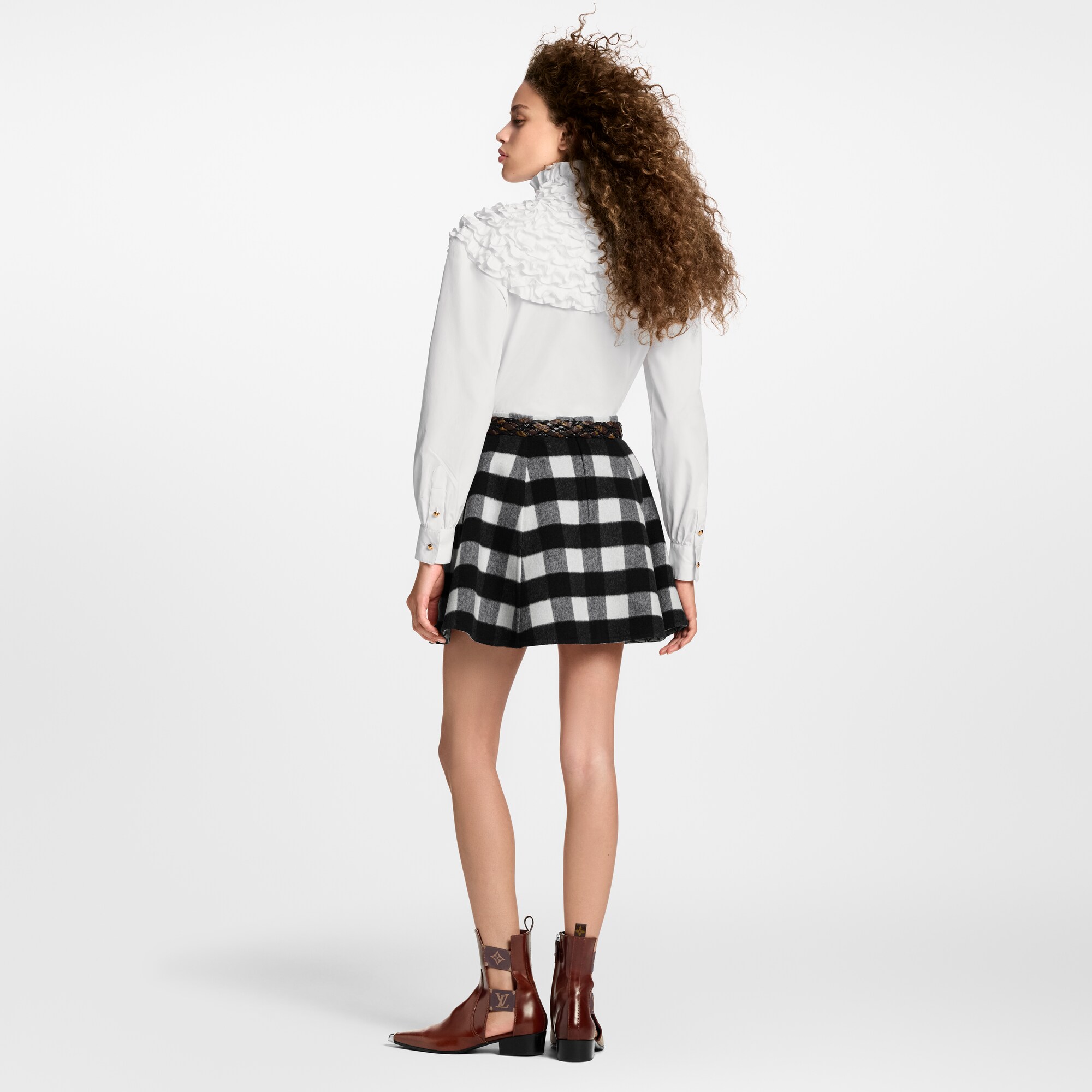Women - Check Flared Skirt  Women Ready-to-Wear Skirts and Shorts | LOUIS VUITTON (Product zoom)