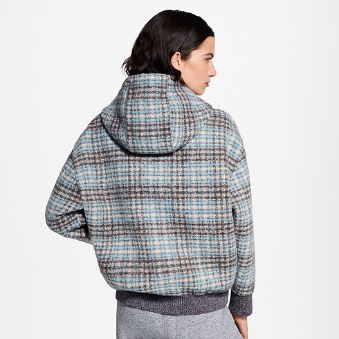 Women - Check Tweed Zip-Up Jacket Women Ready-to-Wear Coats and Jackets | LOUIS VUITTON (Product zoom)