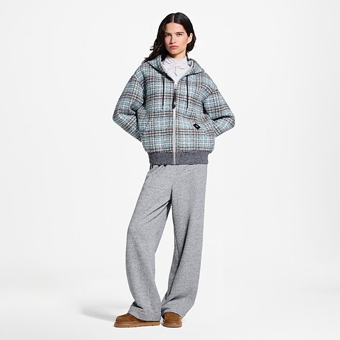 Women - Check Tweed Zip-Up Jacket Women Ready-to-Wear Coats and Jackets | LOUIS VUITTON (Product zoom)