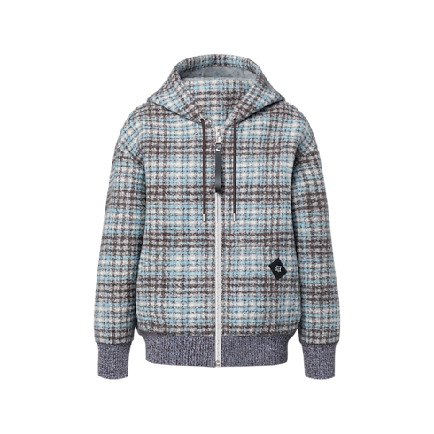 Women - Check Tweed Zip-Up Jacket Women Ready-to-Wear Coats and Jackets | LOUIS VUITTON (Product zoom)