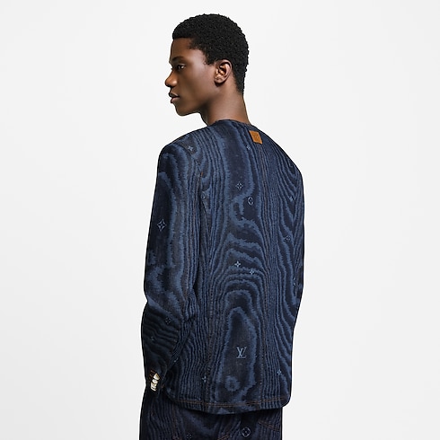Men - Chic Collarless Denim Jacket Men Ready-to-Wear All Ready-to-Wear | LOUIS VUITTON (Product zoom)