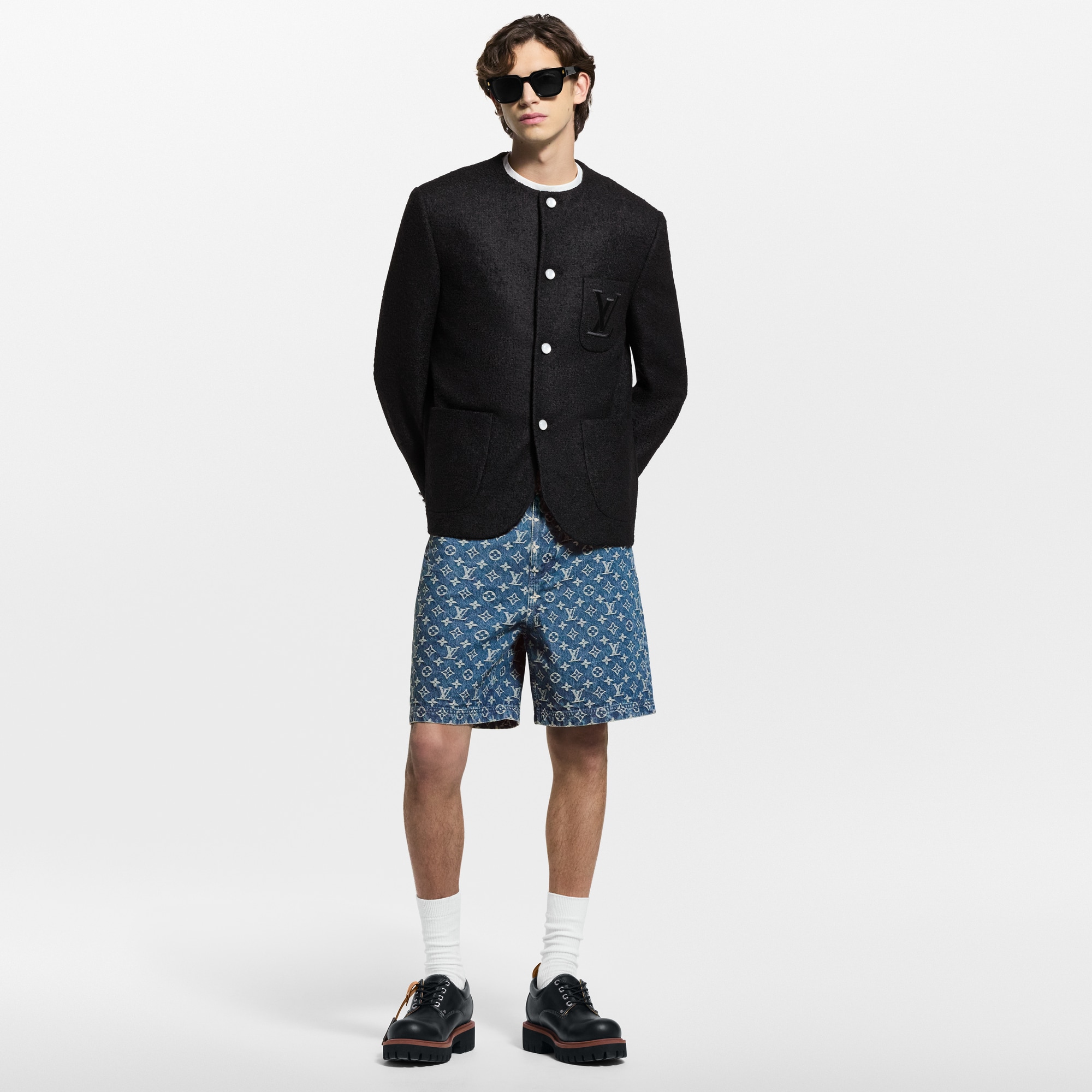Men - Chic Collarless Jacket  Men Ready-to-Wear Blazers and Jackets | LOUIS VUITTON (Product zoom)