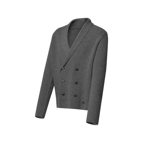 Men - Chunky Double-Breasted Cardigan Men Ready-to-Wear All Ready-to-Wear | LOUIS VUITTON (Product zoom)