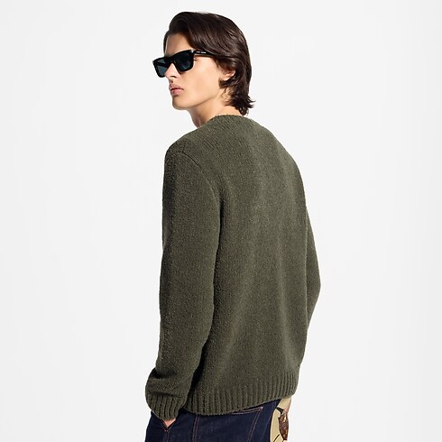 Chunky Wool Blend Cardigan cropped worn view
