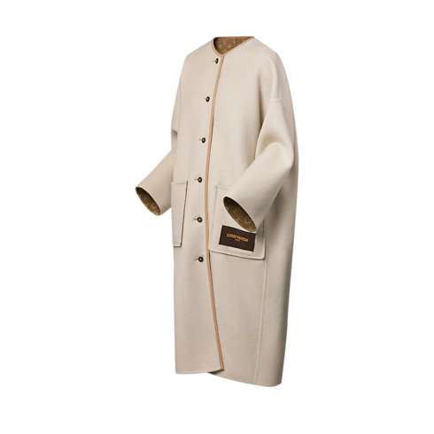 Women - Collarless Double Face Coat Women Ready-to-Wear Coats and Jackets | LOUIS VUITTON (Product zoom)