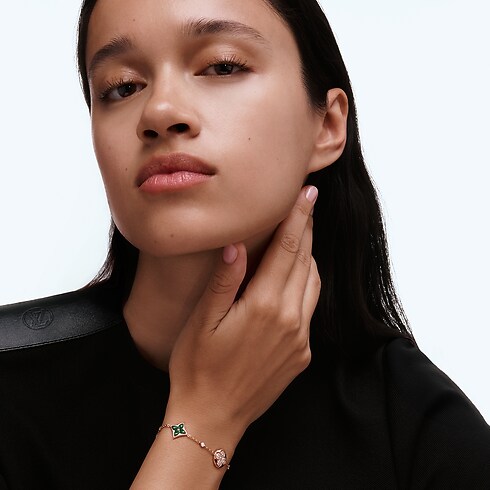 Jewellery - Color Blossom BB Star and Sun Multi-Motif Bracelet, Pink Gold, Malachite and Diamonds Jewellery Categories Bracelets | LOUIS VUITTON (Product zoom)
