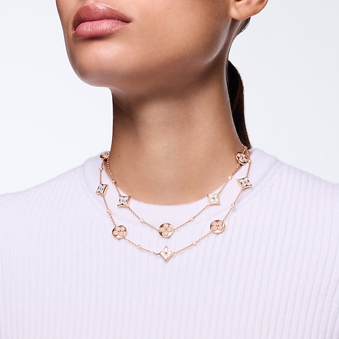 Jewellery - Color Blossom BB Star and Sun Multi-Motif Long Necklace, Pink Gold, White Mother-of-Pearl and Diamonds Jewellery Categories Necklaces and Pendants | LOUIS VUITTON (Product zoom)