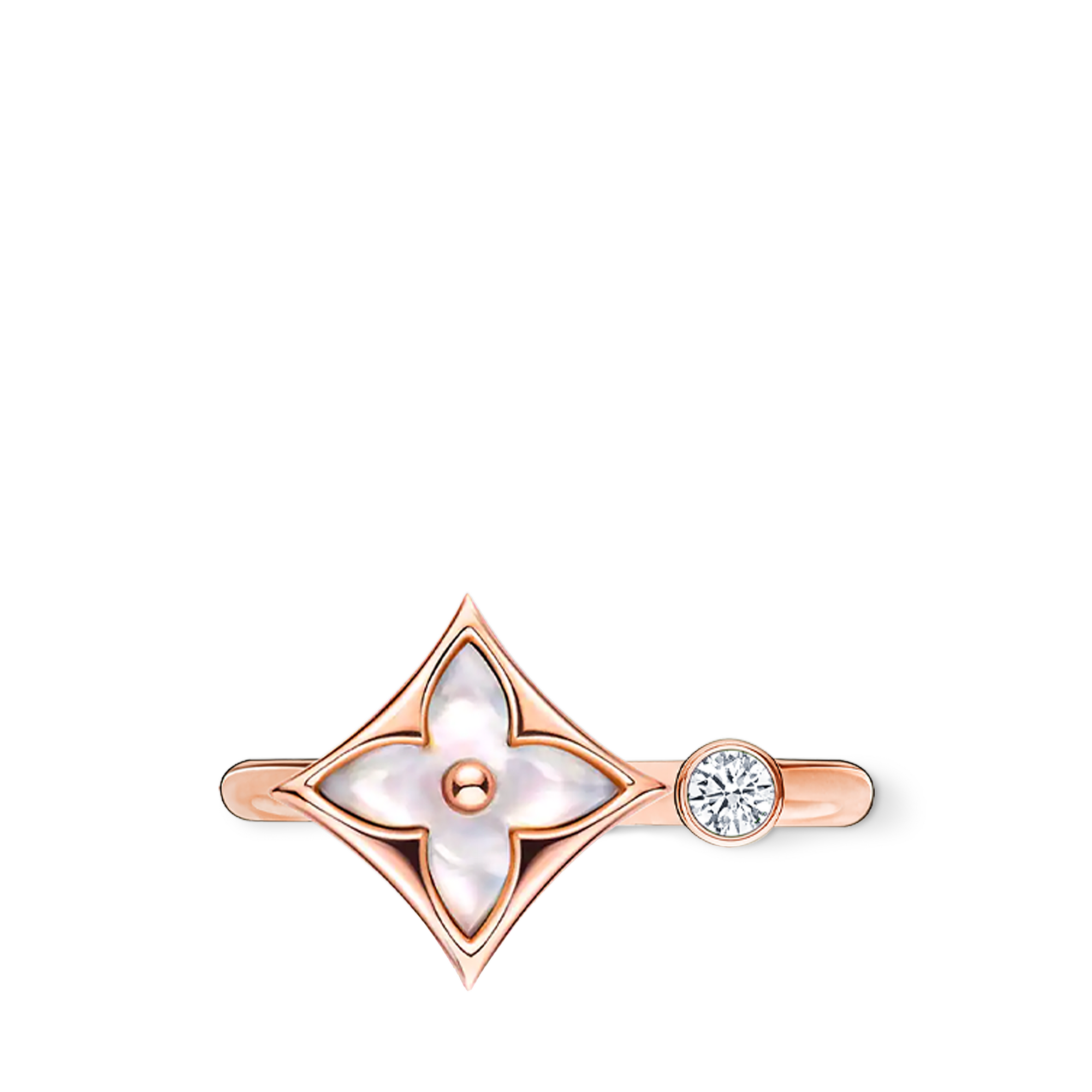 Jewellery - Color Blossom Mini Star Ring, Pink Gold, White Mother-of-Pearl and Diamond  Jewellery Categories All Fine Jewellery | LOUIS VUITTON (Product zoom)