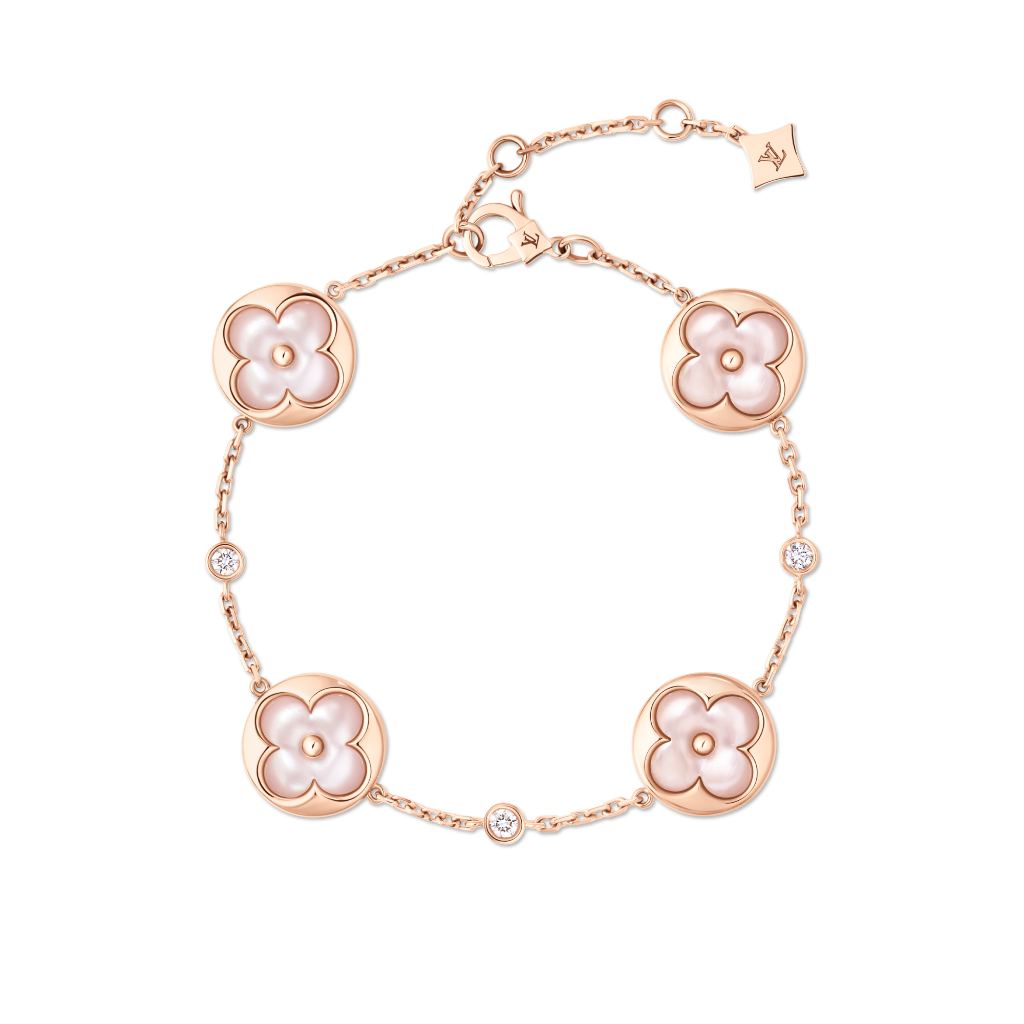 Colour Blossom BB Sun Multi-Motif Bracelet, Rose Gold, Pink Mother-of-Pearl and Diamonds