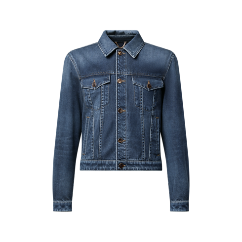 Men - Cotton Cashmere Denim Trucker Jacket Men Ready-to-Wear All Ready-to-Wear | LOUIS VUITTON (Product zoom)