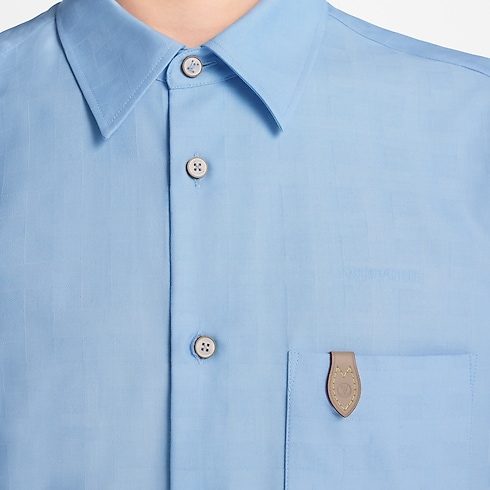 Men - Cotton Cashmere Long-Sleeved Jacquard Shirt Men Ready-to-Wear All Ready-to-Wear | LOUIS VUITTON (Product zoom)