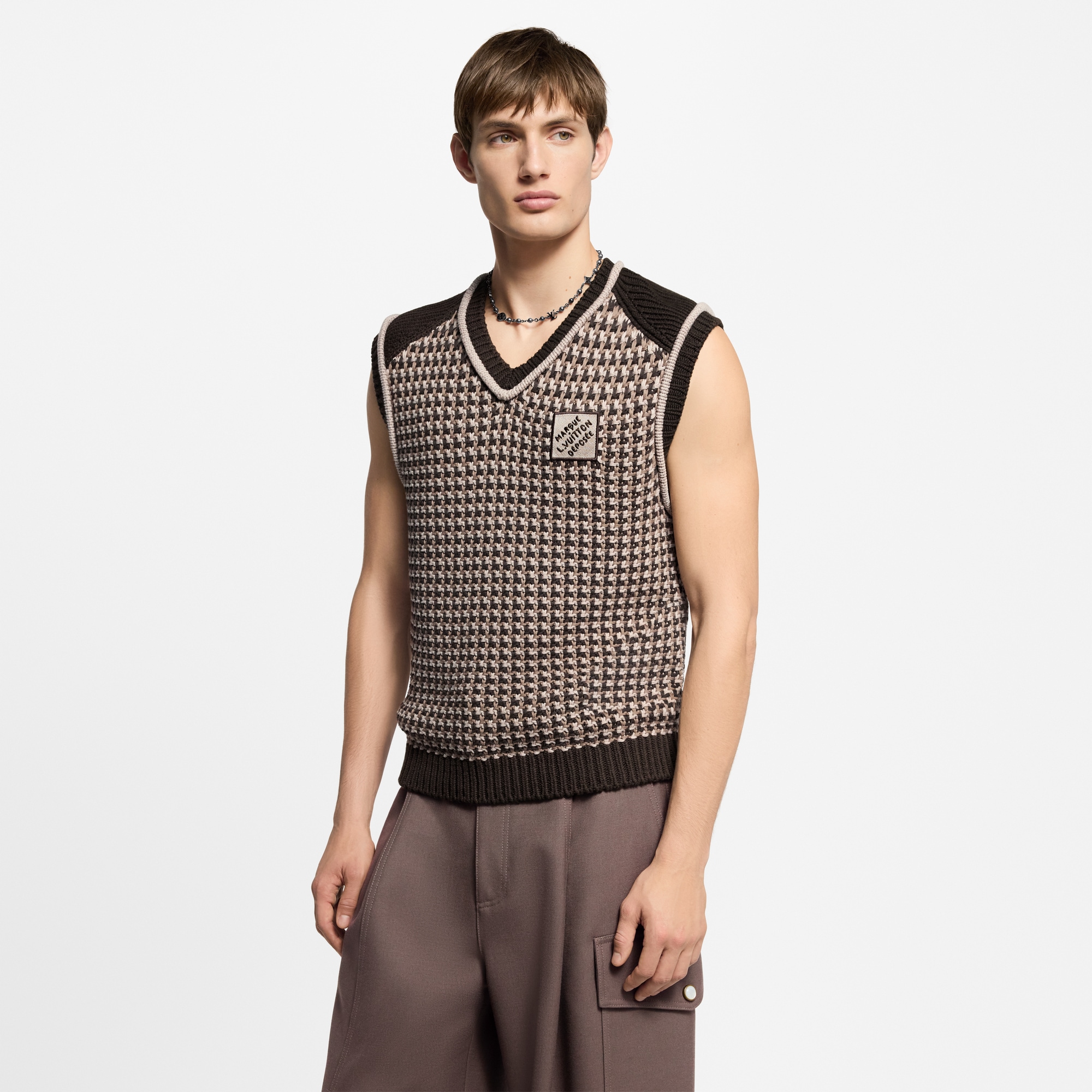 Men - Cotton Jacquard Vest  Men Ready-to-Wear All Ready-to-Wear | LOUIS VUITTON (Product zoom)