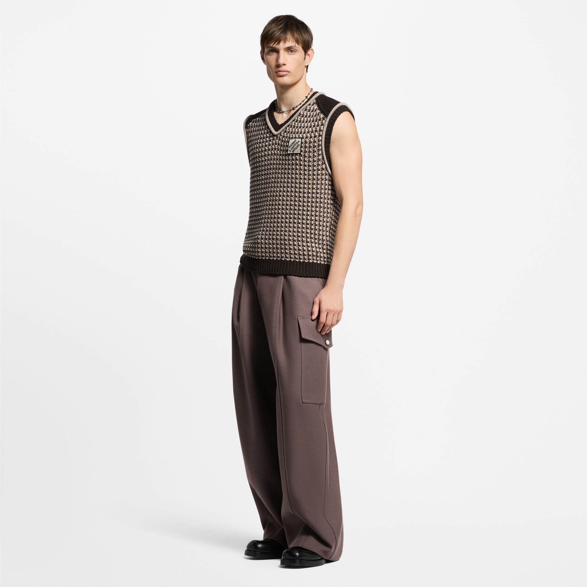 Men - Cotton Jacquard Vest  Men Ready-to-Wear All Ready-to-Wear | LOUIS VUITTON (Product zoom)